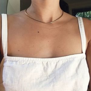 Vintage Thin Brass Chain Necklace